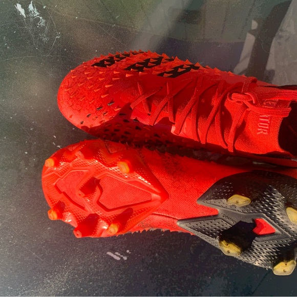 Adidas Predator Freak.1 FG Red Black Soccer Cleats Mens Size 7.5 - Picture 4 of 6